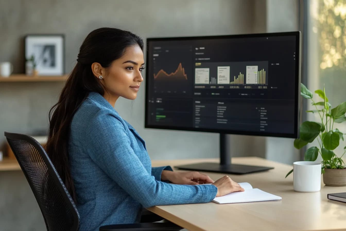 Engineer reviewing agentic workflow dashboard showing automated sales operations